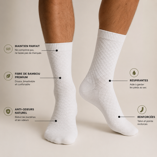 CHAUSSETTES UPSTRIP MI-HAUTES EN FIBRE DE BAMBOU PREMIUM