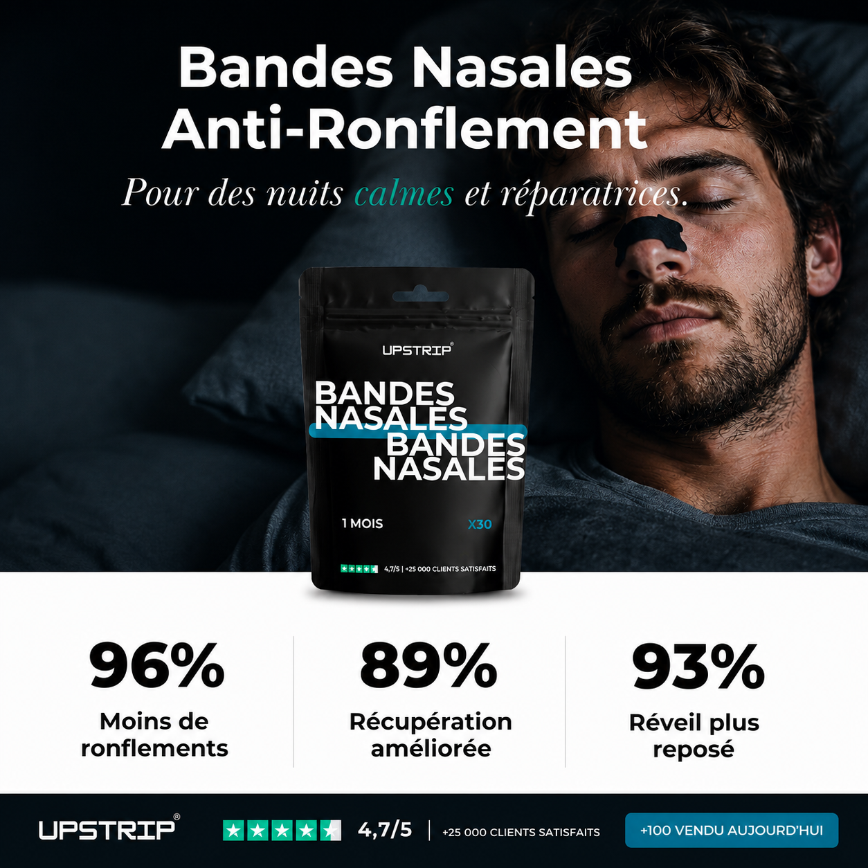 Bandes Nasales UpStrip® - Respirez mieux